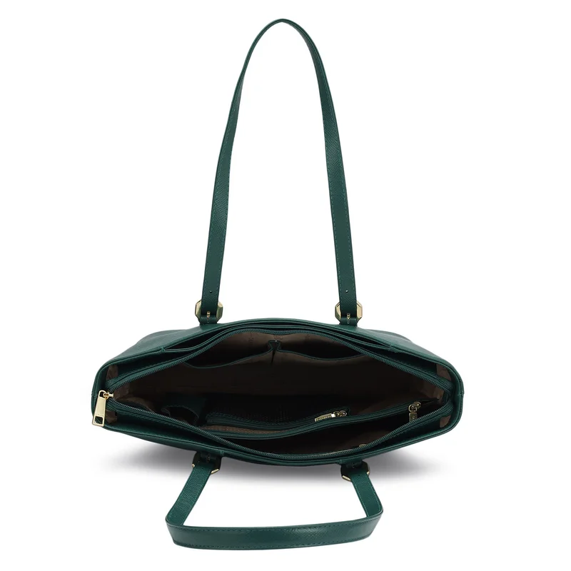 Da Milano Forest Small Franzy Leather Tote - Forest for Women | Best Price UAE